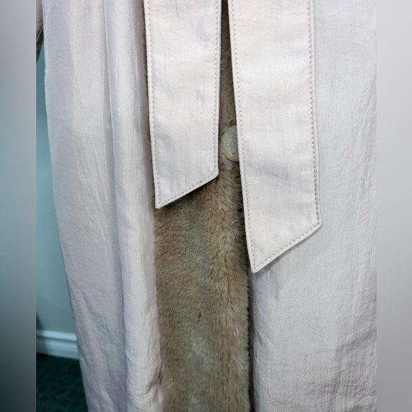 Vintage Luba Paris full length faux fur trim fleece detail lined trench coat - Picture 13 of 16